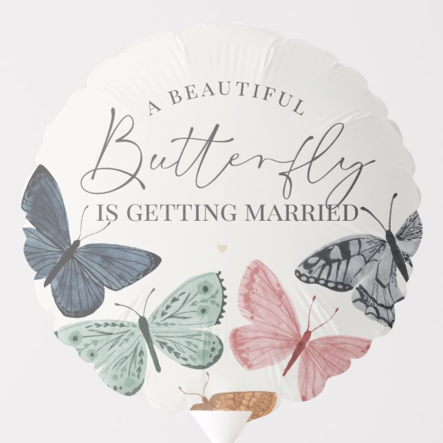 Boho Little Butterfly Bridal Shower Decor Balloon (Front)