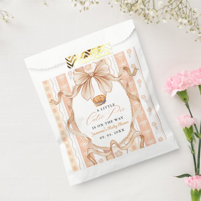 Boho Little Cutie Pie Thanksgiving Baby Shower Favor Bag (Sealed)