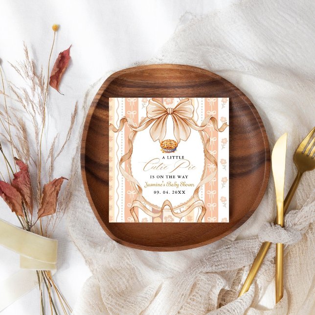 Boho Little Cutie Pie Thanksgiving Baby Shower Napkins (Creator Uploaded)