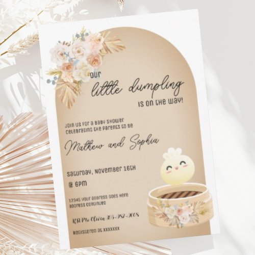 Boho Little Dumpling Baby Shower Invitation