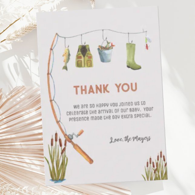 Boho Little Fisherman Baby Shower Thank You Card (Creator Uploaded)