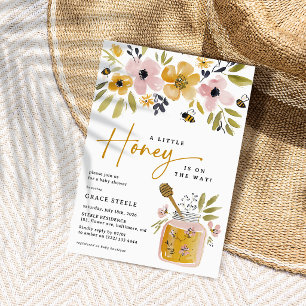 Boho Little Honey Bee Baby Shower Invitation