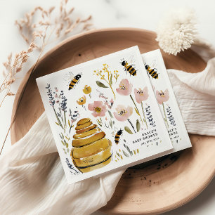 Boho Little Honey Bee Baby Shower Napkins