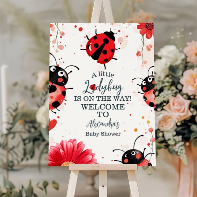 Boho Little Ladybug Baby Shower Foam Board (Creator Uploaded)