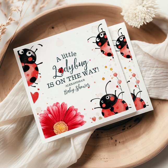 Boho Little Ladybug Baby Shower Napkins (Creator Uploaded)