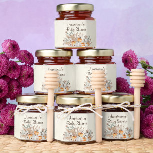 Boho Little Pumpkin Baby Shower Honey Jar Favor Honey Jar Favors