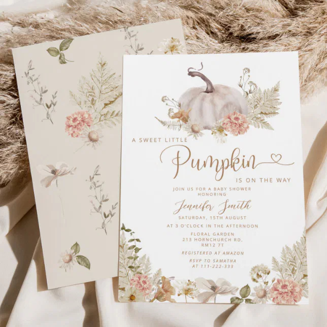 Boho Little Pumpkin Baby Shower Invitation Zazzle   Boho Little Pumpkin Baby Shower Invitation R Vs8awv 644.webp