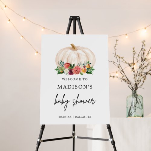 Boho Little Pumpkin Baby Shower Welcome Foam Board