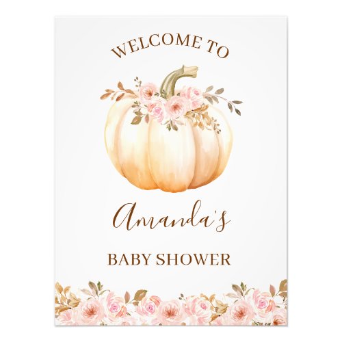 Boho Little Pumpkin Baby Shower Welcome Sign