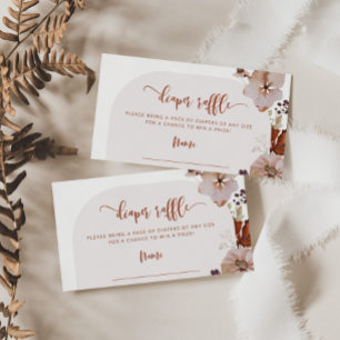 Boho Little pumpkin diaper raffle ticket Enclosure Card