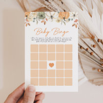 Boho Little Pumpkin Floral Baby Shower Bingo Game