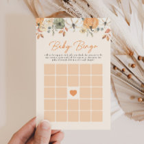 Boho Little Pumpkin Floral Baby Shower Bingo Game