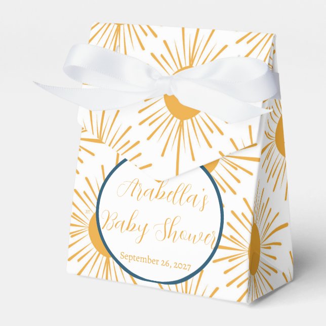 Boho Little Ray of Sun Neutral Baby Shower  Favor Boxes (Front Side)