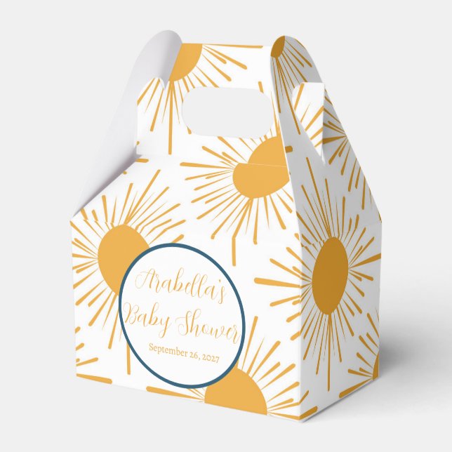 Boho Little Ray of Sun Neutral Baby Shower  Favor Boxes (Front Side)