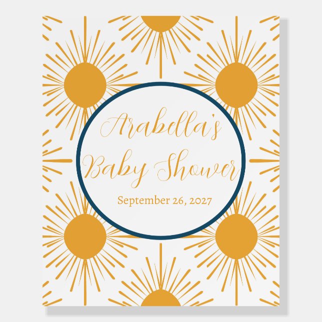 Boho Little Ray of Sun Neutral Baby Shower  Foam Board (Front)
