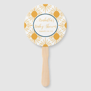 Boho Little Ray of Sun Neutral Baby Shower Hand Fan