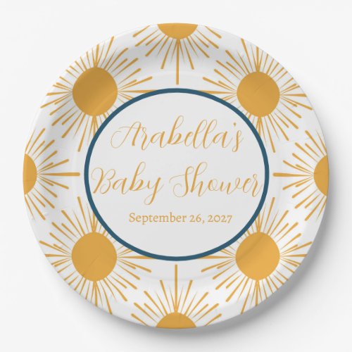 Boho Little Ray of Sun Neutral Baby Shower  Paper Plates