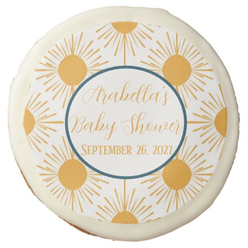 Boho Little Ray of Sun Neutral Baby Shower  Sugar Cookie