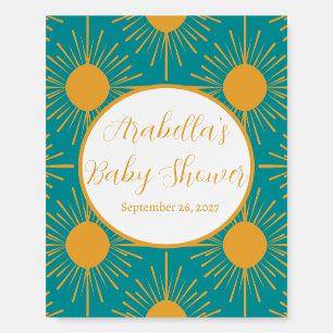 Boho Little Ray of Sun Turquoise  Modern Geometric Foam Board