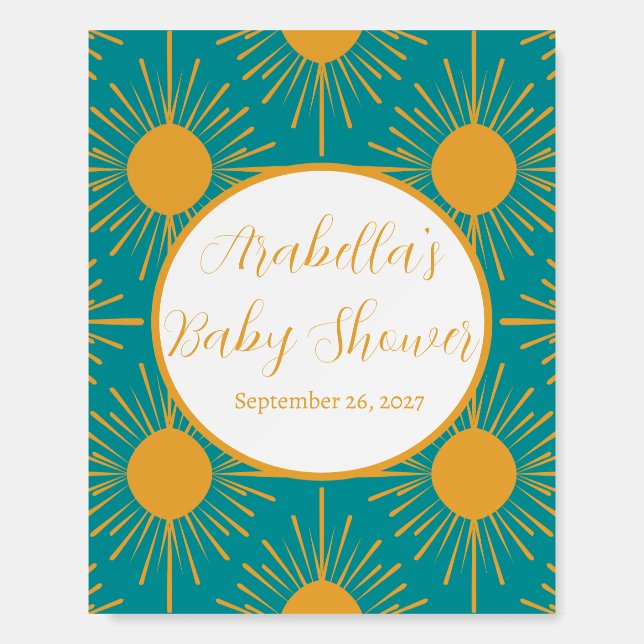 Boho Little Ray of Sun Turquoise |Modern Geometric Foam Board (Front)