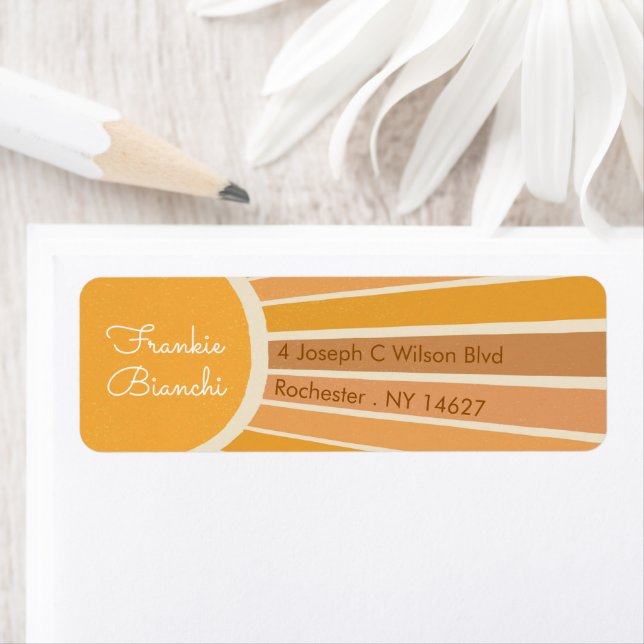 Boho Little ray of Sunshine Baby Shower Address Label (Insitu)