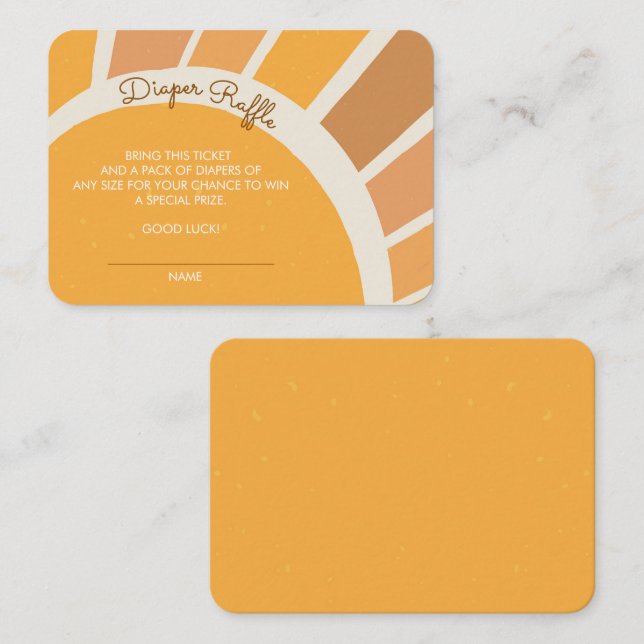 Boho Little ray of Sunshine Baby Shower Diaper Enclosure Card (Front/Back)