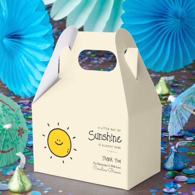 Boho Little Ray Of Sunshine Baby Shower Favor Boxes (Party)