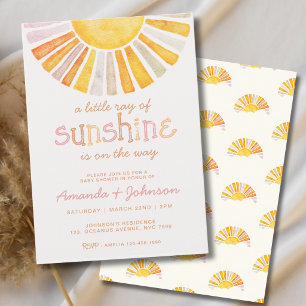 Boho Little Ray of Sunshine Baby Shower Invitation