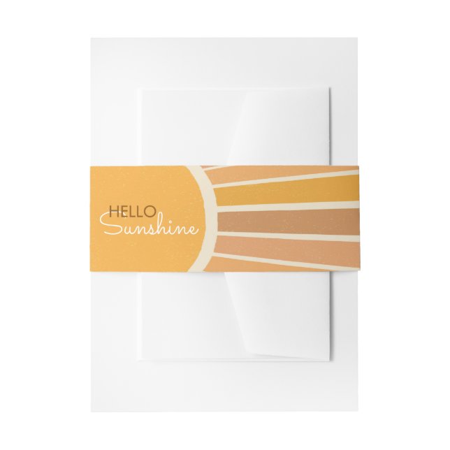Boho Little ray of Sunshine Baby Shower Invitation Belly Band (Front Example)
