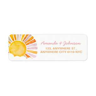 Boho Little Ray of Sunshine Baby Shower Label