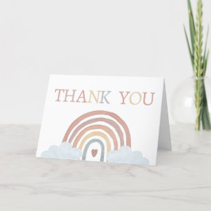 Boho Little Ray of Sunshine Baby Shower Letterpress Thank You Card