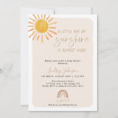 Boho Little Ray of Sunshine Rainbow Baby Shower Invitation (Front)