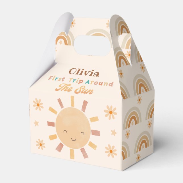 Boho Little Sunshine Baby Shower Favor Box (Front Side)