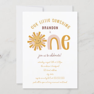 Boho Little Sunshine First Birthday Invitation