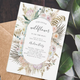 Boho Little Wildflower Baby Shower Invitation