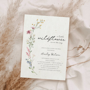 Boho Little Wildflower Baby Shower Invitation by Maeville at Zazzle