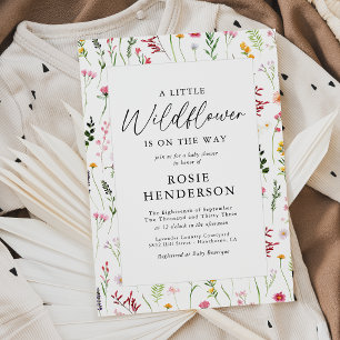 Boho Little Wildflower Baby Shower Invitation