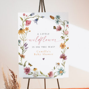 Boho Little Wildflower Baby Shower Welcome Foam Board