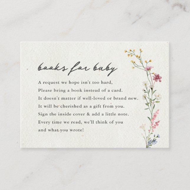 Boho Little Wildflower Books for Baby Enclosure Card (Front)