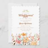 Boho "Little Wildflower" Terracotta Baby Shower Invitation (Front)