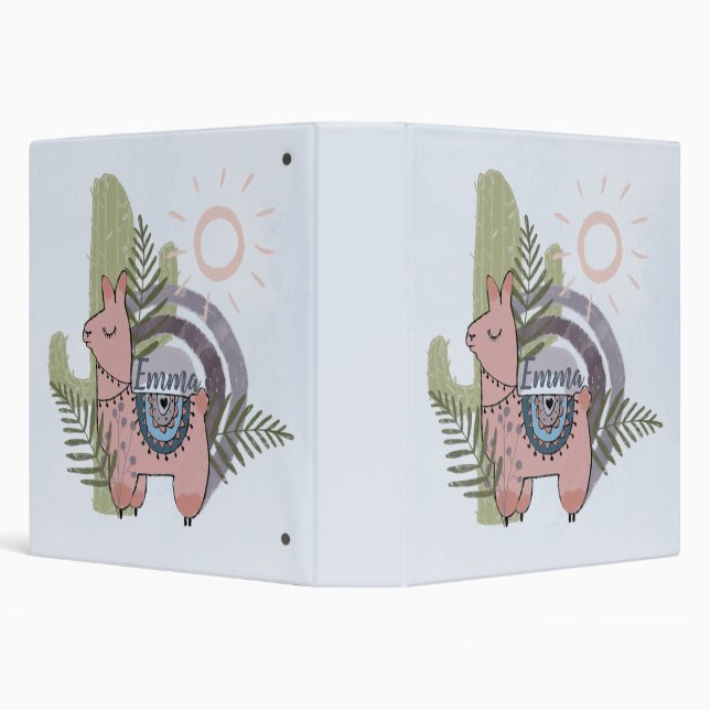 Boho Llama 3 Ring Binder (Background)