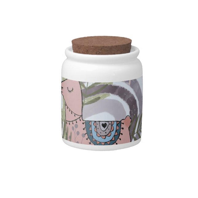 Boho Llama Candy Jar (Front)