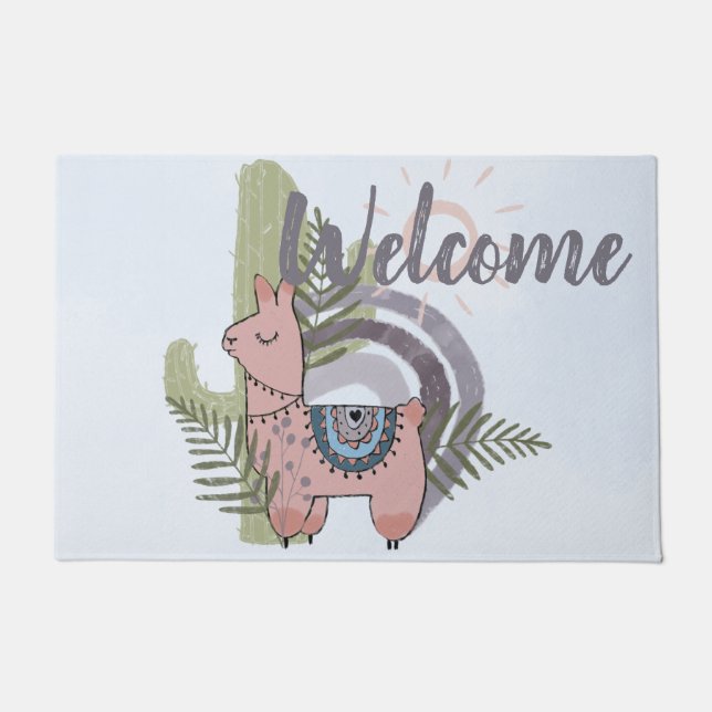 Boho Llama Doormat (Front)