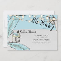 Boho Llama Llama Mama Oh Baby Boy Shower Matte Invitation