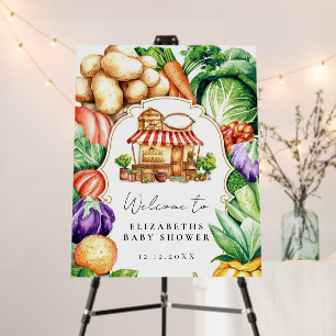 Boho Local Farmer Market Baby Shower Welcome Sign