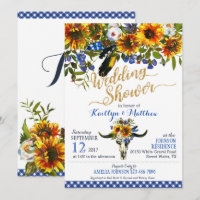 Boho Longhorn Cow Skull Floral Bridal Shower