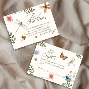 Boho Love Bug Insects Dragonfly baby shower  Enclosure Card
