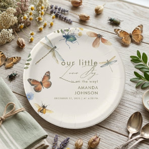 Boho Love Bug Insects Dragonfly baby shower   Paper Plates
