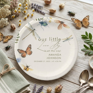 Boho Love Bug Insects Dragonfly baby shower   Paper Plates