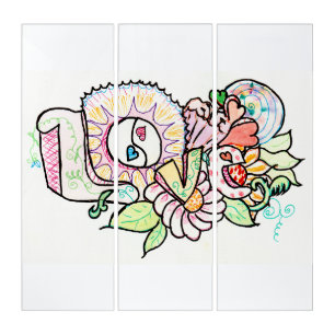 Boho love design AcryliPrint®HD Triptych Wall Art